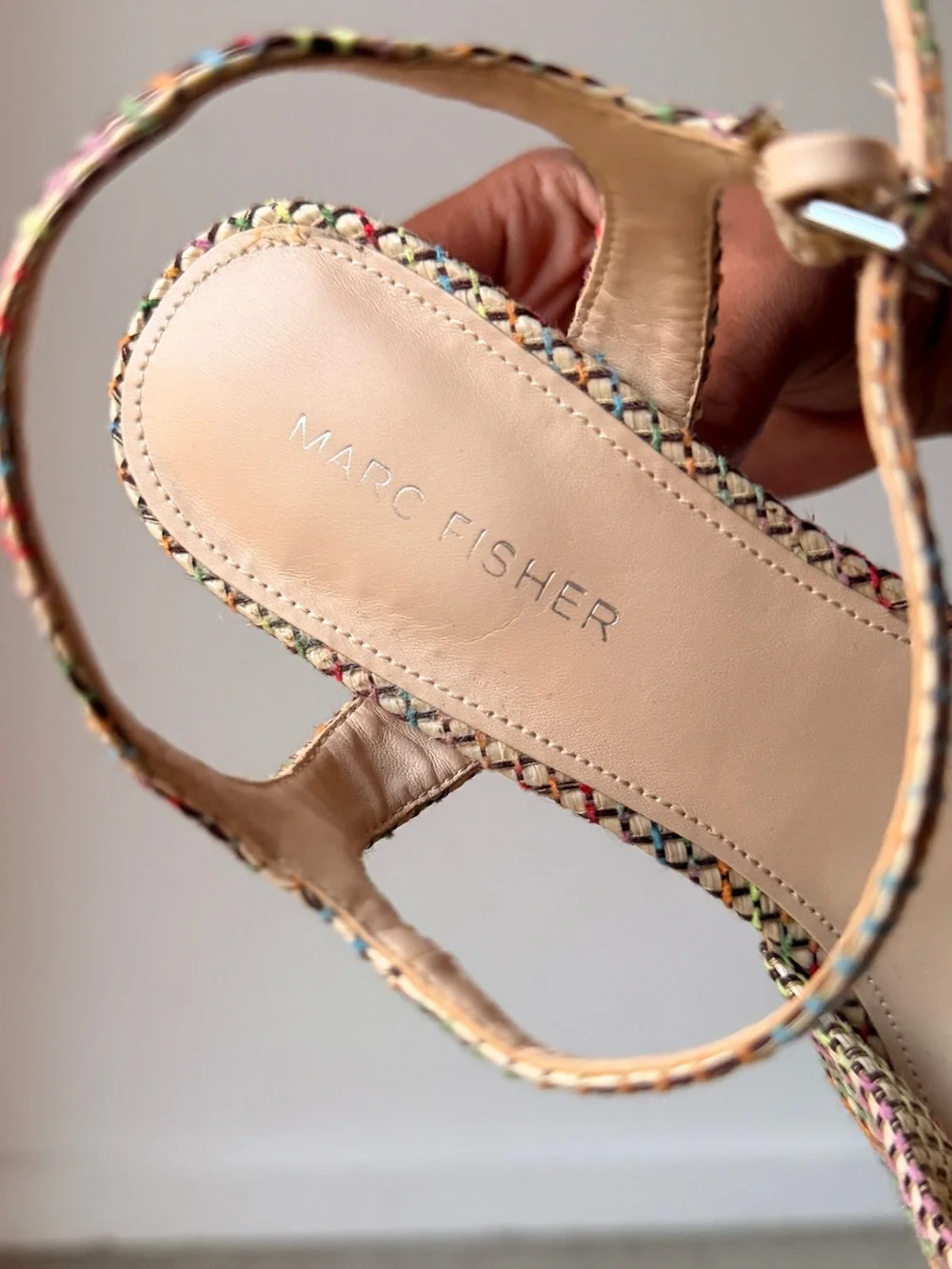 Marc Fisher Multicolor Woven Platform Sandals